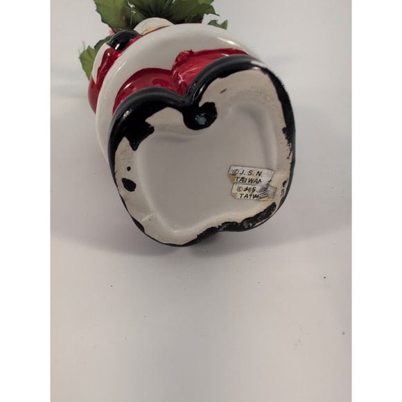 Vintage Santa 6" Planter Ceramin J.S.N. Made In Taiwan‎ Christmas Decor - Picture 5 of 8
